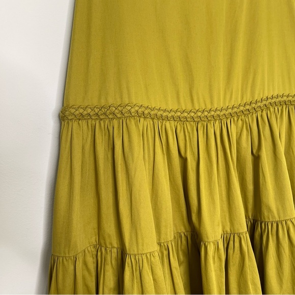 AJE  CASABLANCA BRAIDED TIERED MAXI SKIRT IN OLIVE GREEN boho quiet luxury - Picture 8 of 13